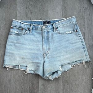 Abercrombie & Fitch Annie High Rise Denim Shorts Size 10 Size 30